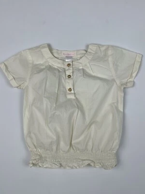 Janie & Jack Ivory Smocked Hem Blouse Top 5 Excellent - Image 1 of 4