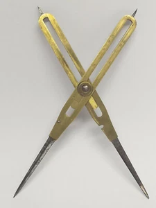 Antique BRASS & STEEL DRAFTING TOOL PROPORTIONAL DIVIDER Scientific Instrument - Picture 1 of 12
