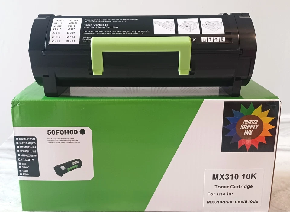 10000K Lexmark 60F1000 Toner Cartridge MX310dn MX410de MX510de MX511dte MX611df - Image 1 of 1