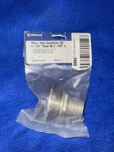 New In Plastic Attwood 66544-3,Thru-Hull Connector ,SS 1-1/4” Hose ID,2-5/8” L - Picture 1 of 6