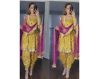 Żółty Salwar Kameez Szyty Salwar Garnitur Indyjskie pakistańskie sukienki dla kobiet