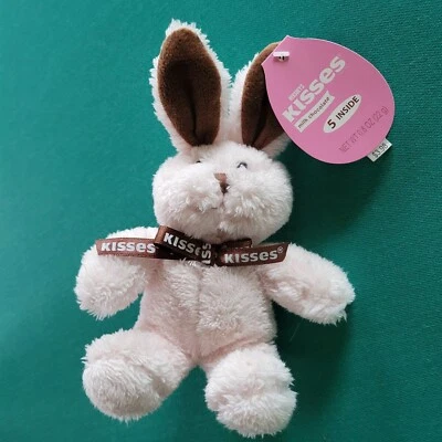 Hershey’s Kisses 2014 Galeria Coelho de Pelúcia NOVO Com Etiquetas Bege/Marrom 9" de Altura - Imagem 1 de 4