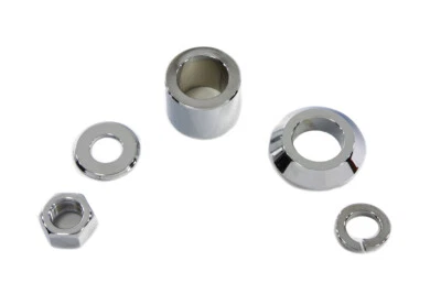 Front Axle Spacer Kit Smooth Style Chrome fits Harley Davidson - Image 1 of 4