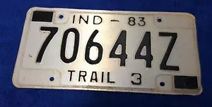 1983 Indiana Trail 3 License Plate, 70644Z - Bild 1 von 2