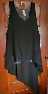 NUEVO CON ETIQUETAS Pure Energy Para Mujer 1X Blusa Negra Sin Mangas Calce Relajado Camisa - Imagen 1 de 5