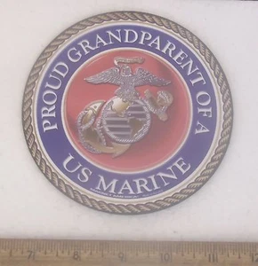 Proud Grandparent of a U.S. Marine Circle Magnet - Picture 1 of 4