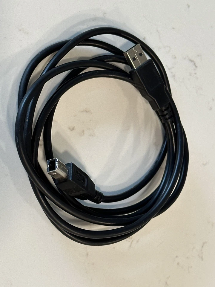 USB printer scanner cable, USB A to B, 6 ft. Black - Image 1 of 1