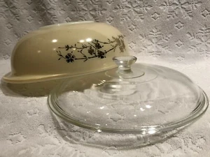 Vintage-PYREX 1959; Golden-Branch-Pattern 2-QT Lidded Casserole-Dish - Picture 1 of 12