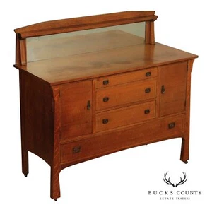 J.K. Rishel Furniture Co. Antique Mission Oak Sideboard - Picture 1 of 22