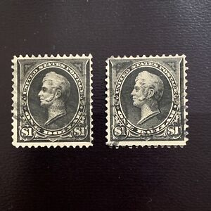 US Stamp #276 Set Of 2 Used $1 Black Type I Perry 1895 DL Watermark 