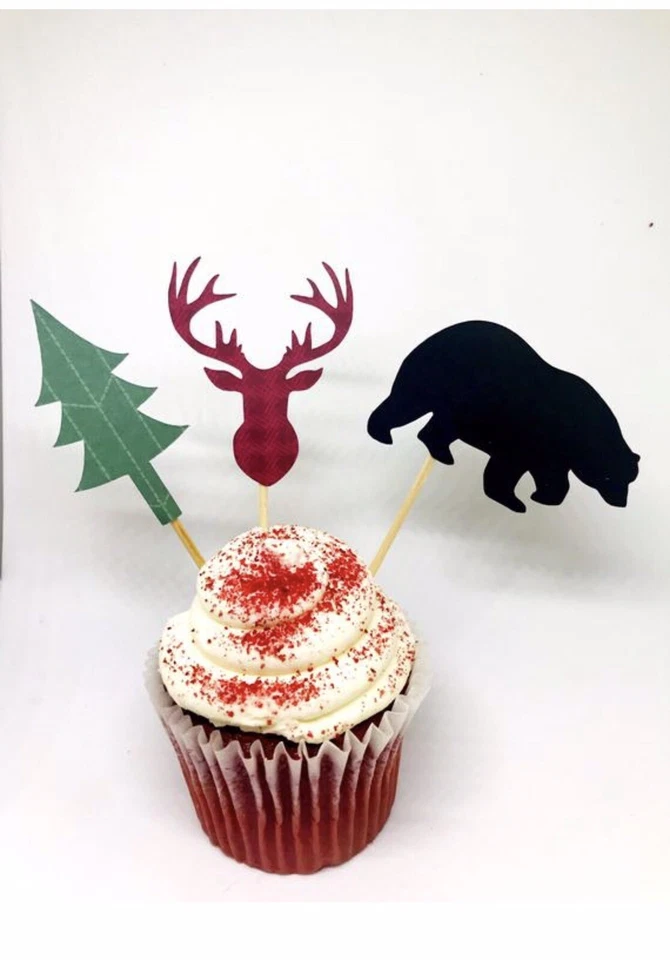 Toppers para cupcakes de leñador, fiesta de leñador, primer cumpleaños, animales del bosque Foto 1 de 1