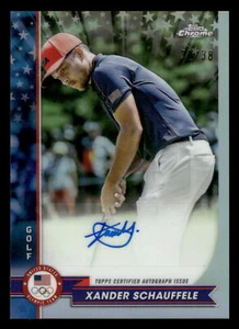 2024 Topps Chrome US Olympic XANDER SCHAUFFELE REFRACTOR AUTO 32/38 #AU-XS - Picture 1 of 2