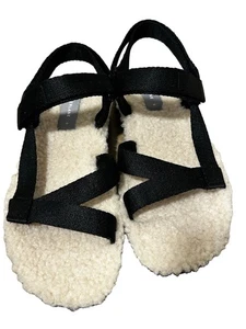 Neu mit Karton Renew Teddy Sport Kunstfell Sherpa gefüttert Sport Sandale schwarz Gr. 8 - Bild 1 von 9