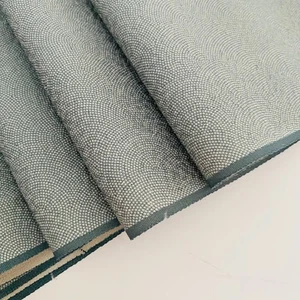 Blau Grau Edo Komon #E 7x38 Vintage Jacquard Seide Japanischer Kimono Stoff SCH5 - Bild 1 von 8
