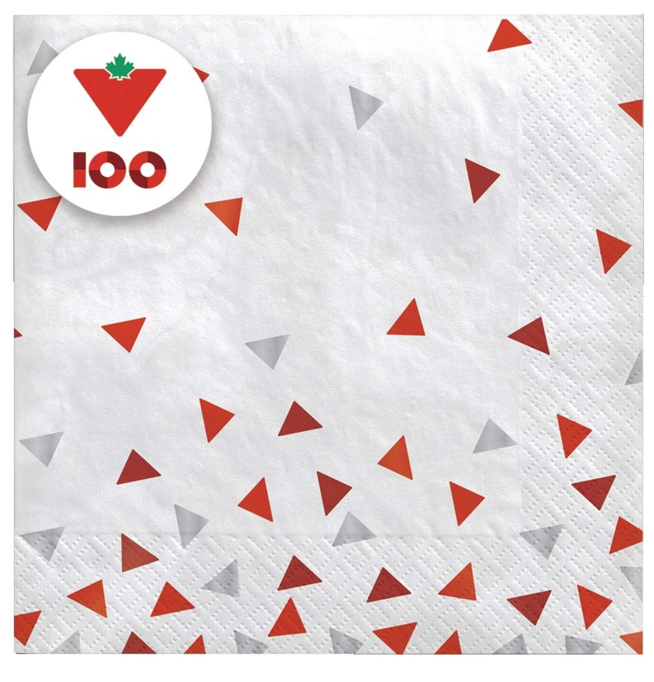 Canadian Tire 100th Anniversary Paper Disposable Lunch Napkins, 16pk - Image 1 of 1