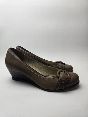 Clarks Metallic Wedge Leather Pump Shoes Brown Women's UK Size 5 - Image 1 of 4
