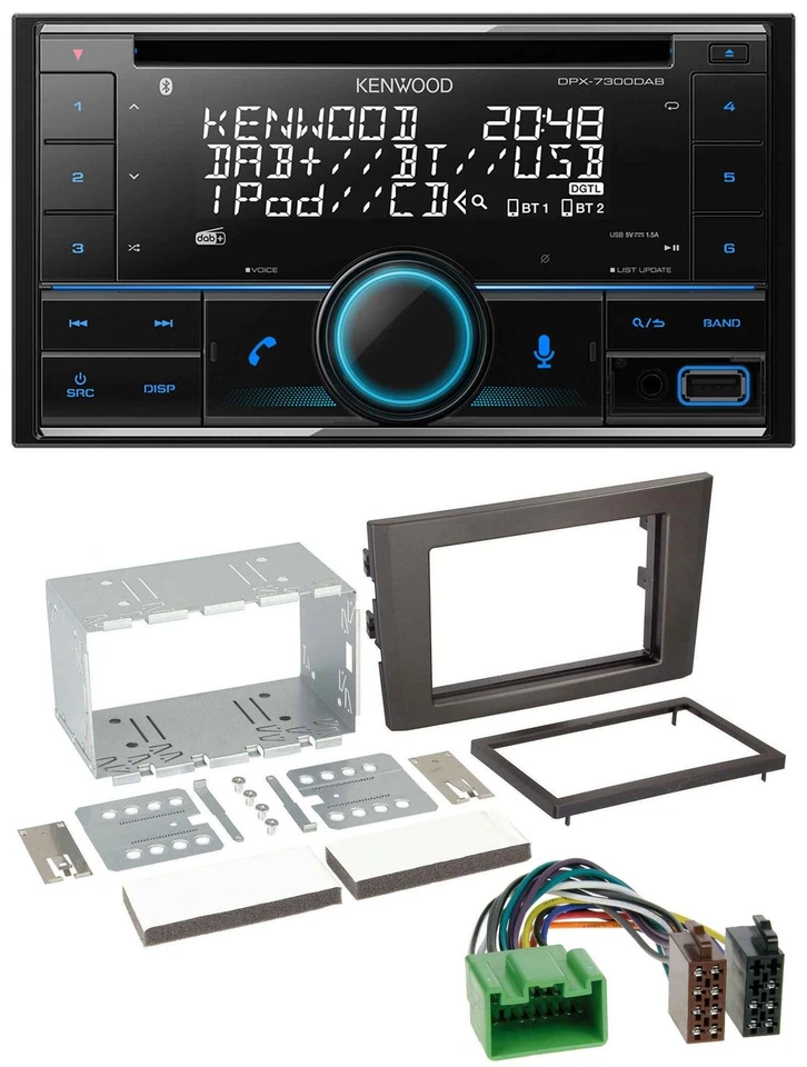 Kenwood CD 2DIN DAB USB MP3 Bluetooth Autoradio für Volvo XC 90 07-14 16 Pin - Bild 1 von 4