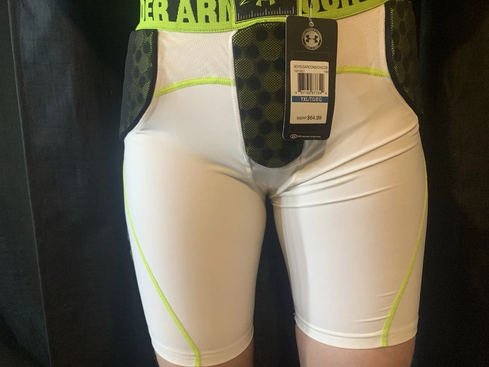 Pantalones de fútbol Under Armour para niños blancos cintura elástica rendimiento YXL NUEVOS CON ETIQUETAS nuevos Foto 1 de 4