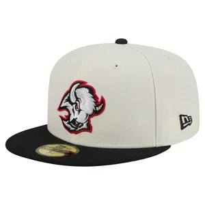 Men's-New Era White Buffalo Sabres Chrome Two-Toned 59FIFTY Fitted Hat - Picture 1 of 6