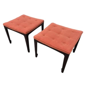Thomas O'Brien for Century Furniture Mahogany Thebes Foot Stools Ottomans, Pair - Picture 1 of 12