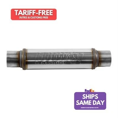 Flowmaster FLO71419 Round 20 in Long Stainless Muffler Universal Performance Par - Image 1 of 4