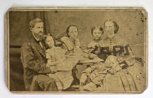 Antikes CDV Foto einzigartig viktorianische Familie Bürgerkrieg Steuermarke Barnes Indianapoli - Bild 1 von 3