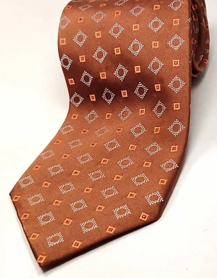 JOS A BANK 100% Silk Tie Men's Metallic Copper Brown Orange Necktie NEW - Image 1 of 4