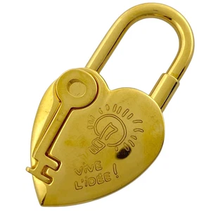 Hermes Cadena 2004 Fantasy Heart Padlock Gold Bag Charm Pendant Collectible - Picture 1 of 5
