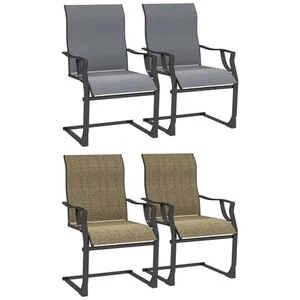 Outsunny Patio Dining Chairs Set of 2, C Spring Outdoor Chairs - Picture 1 of 23