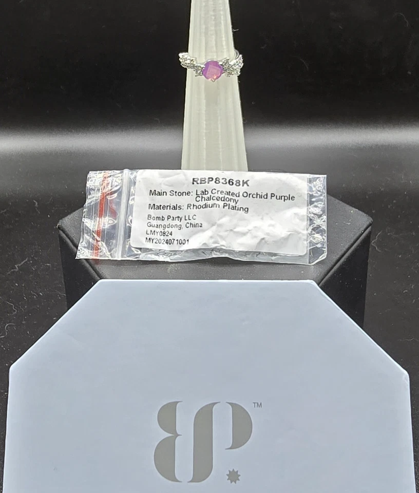 Anillo de fiesta bomba niños RBP8368K orquídea calcedonia rodio ajustable Foto 1 de 1