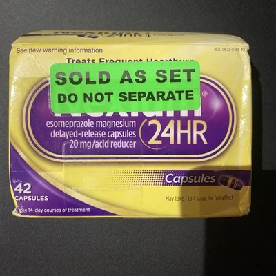 Nexium 24HR кислотный редуктор/облегчение изжоги 42 капсулы срок годности 6/26+ - Изображение 1 из 4