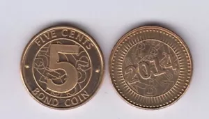 Zimbabwe moneta obbligazionaria da 5 centesimi 2014, FDC - Foto 1 di 1