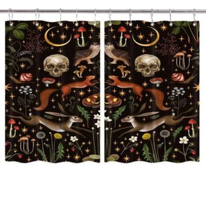 Gothic Garden Curtains Window Drapes 2 Panel Set with Hooks Waterproof Fabric - Picture 1 of 9