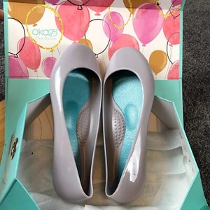 Oka-B Taylor Ballet Flats Massaging Flat Shoes Pebble Women's Size 6 US EU 36 - Picture 1 of 13