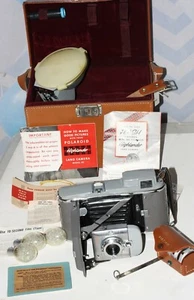 Polaroid Highlander Model 80 Camera Case Flash Closeup Lenses Booklets HTF Vtg - Picture 1 of 12