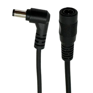 Right Angle 5.5mm x 2.5mm Male to 5.5mm x 2.1mm Female DC Power Adapter Cable - Picture 1 of 13