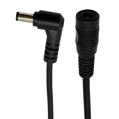 Right Angle 5.5mm x 2.5mm Male to 5.5mm x 2.1mm Female DC Power Adapter Cable - Image 1 of 4