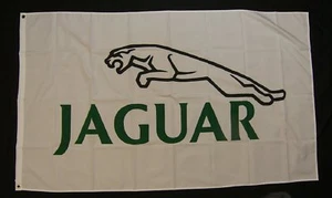 Bandera automotriz Jaguar verde y blanco con logotipo premium 3' x 5' vendedor de EE. UU. - Imagen 1 de 3