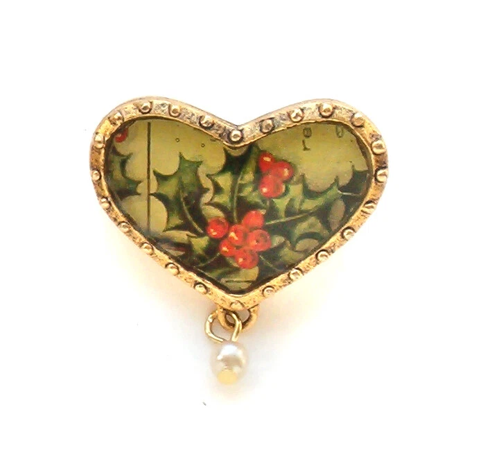 Broche John Wind Pin Navidad Oro Madre Acebo Holiday Joyería Arte Máximo Foto 1 de 1