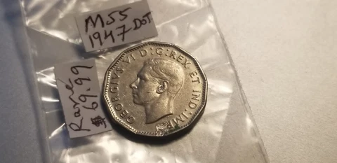 Canada 1947 Dot Variety Extremely Rare 5 Cent Coin Idm55 Cover