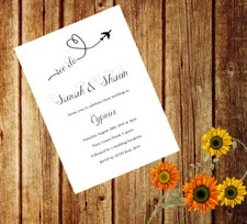 Personalised Handmade Wedding Invitations Invites Day Evening Abroad x 50 AWI12