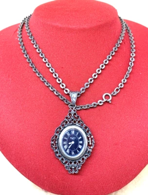 UNOAERRE OROLOGIO/CATENA ARGENTO 925 VINTAGE JUNGFRAU 17 RUBINI FUNZIONANTE '70 - Immagine 1 di 4