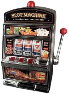 LARGE MONEY SAVING BANK MACHINE SLOT MACHINE POUND SAVING BANK CASINO MACHINE - Picture 1 of 1