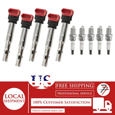 5pcs Ignition Coil&Spark Plug For Volkswagen Beetle Jetta Passat 2.5L 06D905115 — 第 1/4 张图片