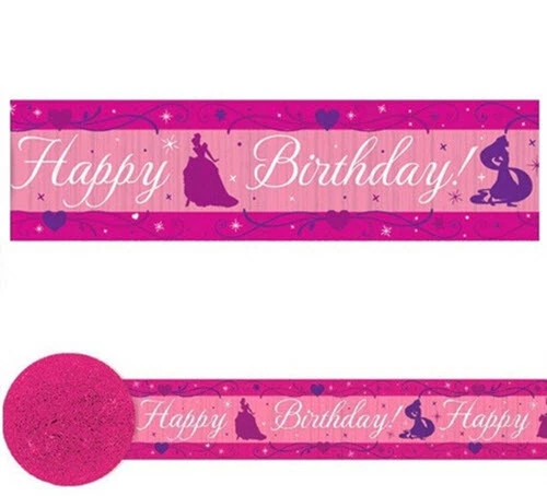 DISNEY PRINCESS birthday party CREPE PAPER STREAM 30 feet decoration 1 roll - Image 1 of 1