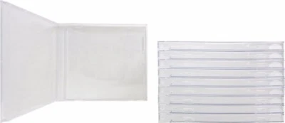 SQUARE DEAL RECORDINGS & SUPPLIES (10) CDBS10CL Empty Clear Plastic CD Jewel Boxes Cases Standard No Trays 10.4MM