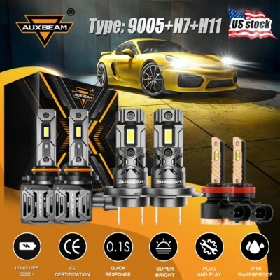 For 2006-2013 Suzuki Grand Vitara LED Headlight 9005 H7 H11 Fog Light Bulbs 6pcs - Image 1 of 4