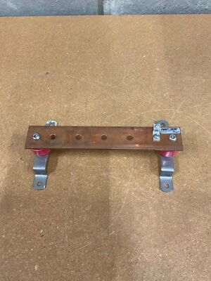 HARGER 12”x2” Copper Ground Bus Bar 800-842-7437 5-Hole w/ 1 Lug - Image 1 of 3