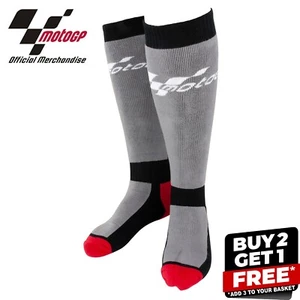 MotoGP Motorcycle Race Boot Socks Grey Black Red Socks With Ankle Support - Picture 1 of 5