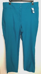 Lane Bryant Womens Pants 22 Plus Blue Chino Khaki Dress Pockets Elastic Waist - Picture 1 of 5